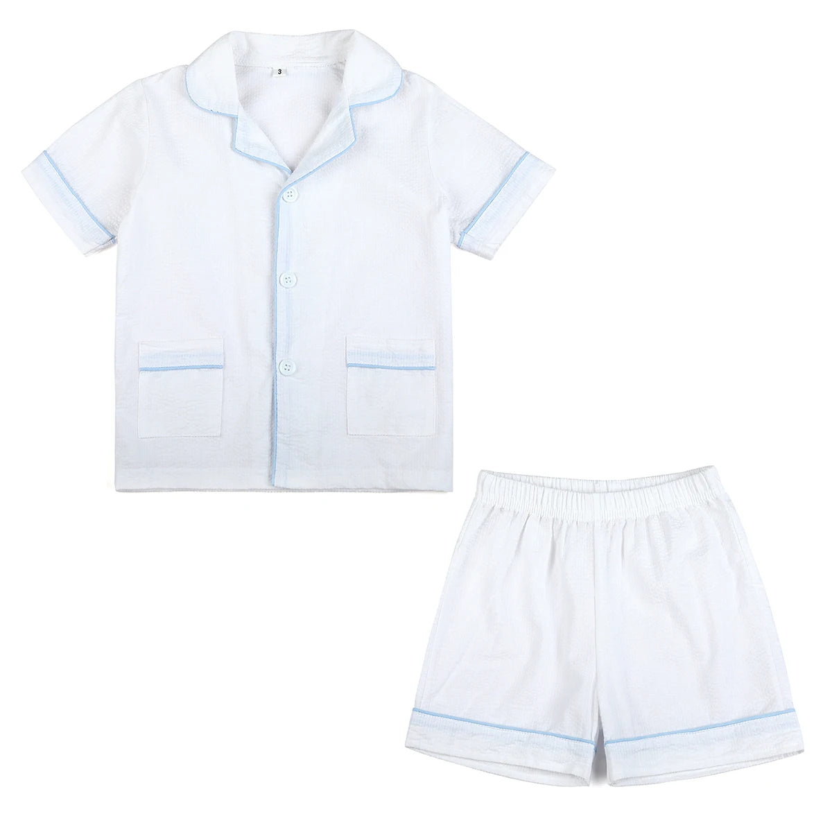 Wholesale 1-12 Years Kids Pyjamas 100% Cotton Plaid Seersucker Soft Sibling Outfits Pjs Loungewear Baby Boys Girls Pajamas Sets