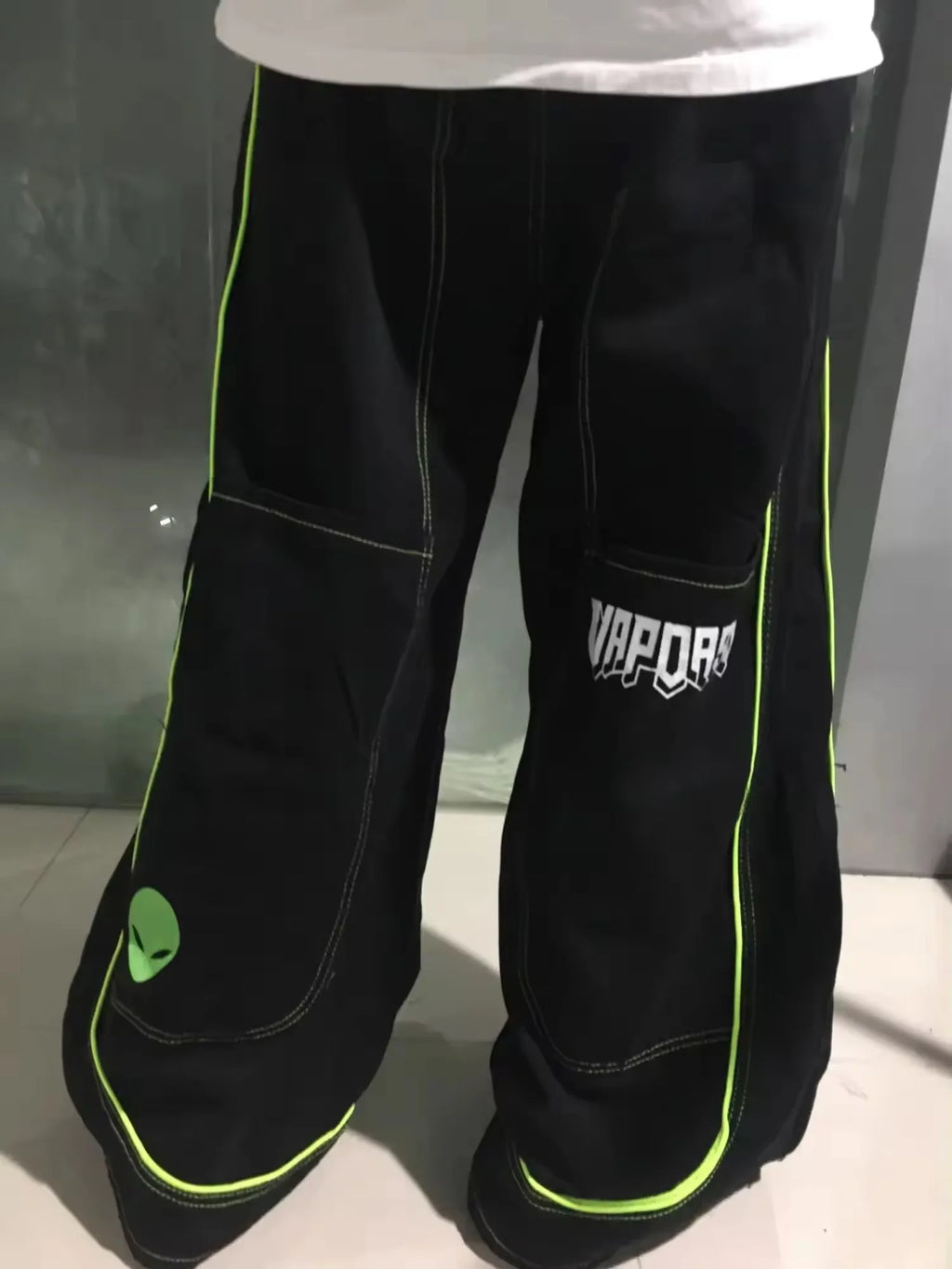 Jeans Spring and Autumn European and American Wide-leg Loose Alien Pattern Trousers 2025 New High Street Trend Hip-hop Men