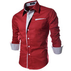 White Striped Shirts Mens 2025 Long Sleeved Business Slim Fit Male Shirt Black Social Clothes Camisa Masculina Vetement Homme