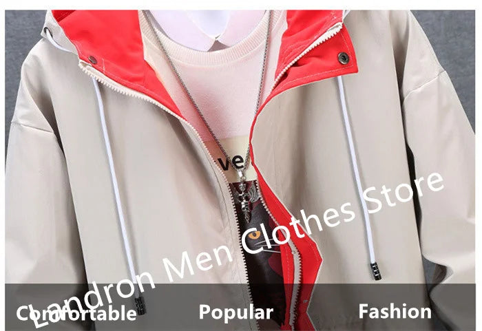 Hooded Windbreaker Man 8XL 7XL Japanese Casual Blouson Jaket Hoodies Black Male Plus Size 6XL Bomber Spring Autumn Clothes Coats