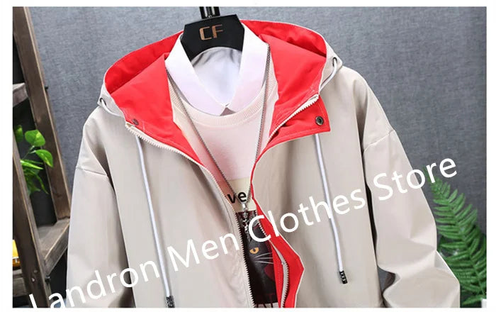 Hooded Windbreaker Man 8XL 7XL Japanese Casual Blouson Jaket Hoodies Black Male Plus Size 6XL Bomber Spring Autumn Clothes Coats
