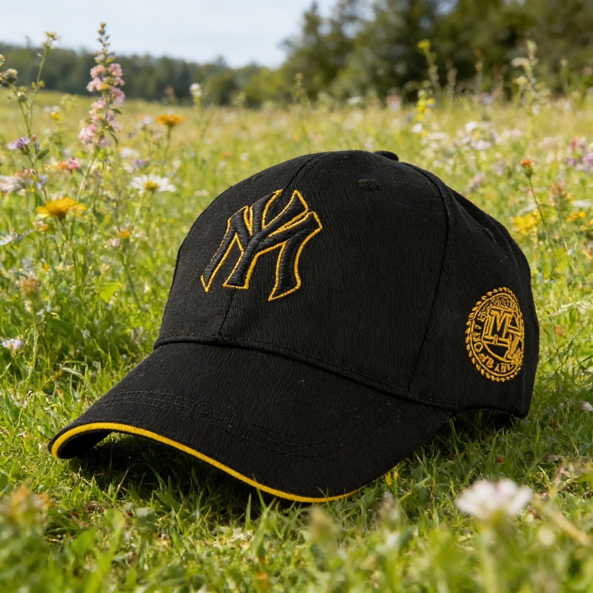 Fashionable baseball cap: Enhance your outdoor Image! Featuring classic New York logos and retro badges, it is both fashionable
