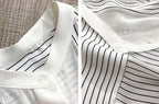 Shirts & Blouses For Women Striped Thin Style Woman Top Button Up Novelty 2025 Cute And Elegant Basic Premium Promotion Xl