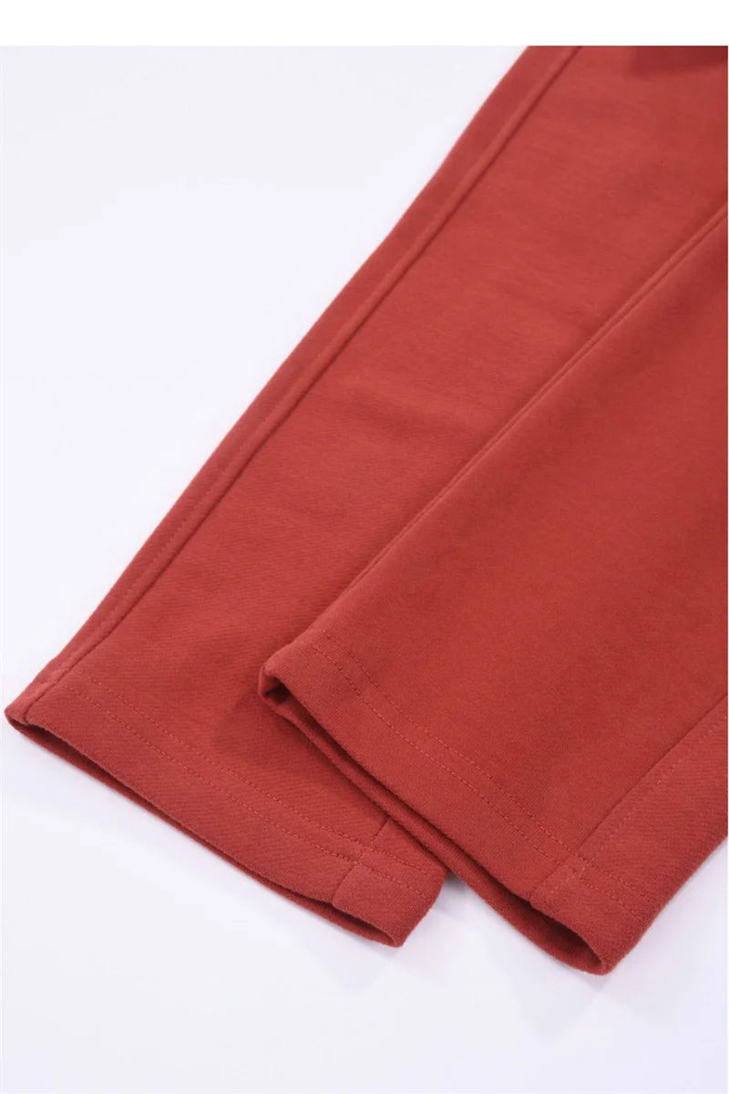 Streetwear Women Cotton Straight Pants High Waist Drawstring Sweatpants Loose Casual Trousers Female Autumn Winter Sport Pants