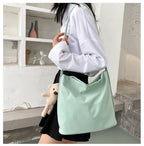 Simple Casual Women's Tote Bags New Large Capacity Commute Shopping One Shoulder Bags Trend All-matched Handheld Cloth Bags
