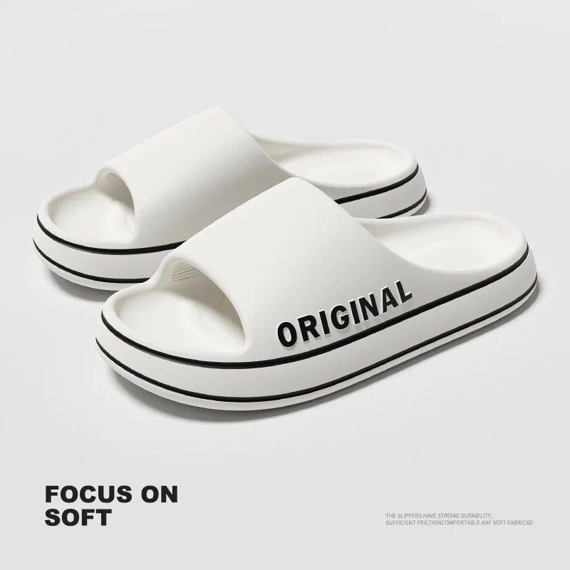 Slippers For Man Solid Feslishoet Women Letter Mens Thick Sole Indoor Bathroom Anti Slip Shoes Summer Slippers Indoor House