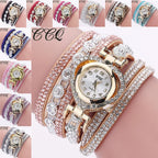 Gorgeous Women'S Diamond Inlaid Watch Retro Sparkling Crystal Bracelet Multiple Exquisite Dials Simulated Quartz Watch For Women
