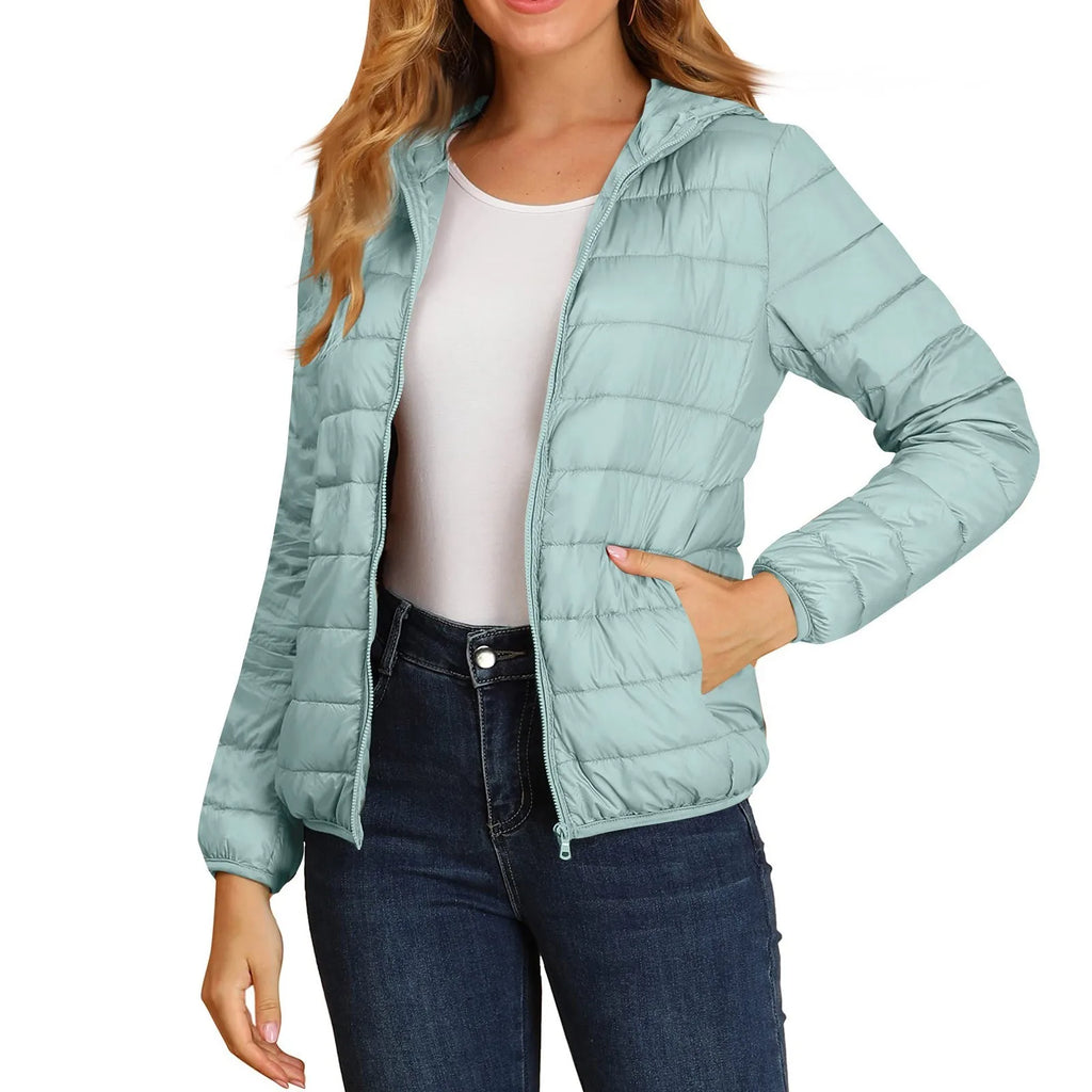 Women Puffer Jacket Plus Size 2025 New Spring Autumn Female Ultra Lightweight Packable Hooded Down Coats