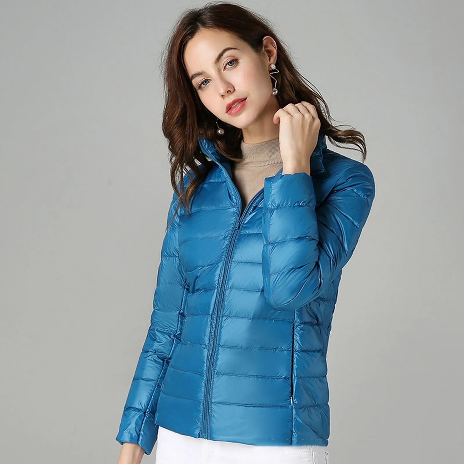 Women Puffer Jacket Plus Size 2025 New Spring Autumn Female Ultra Lightweight Packable Hooded Down Coats