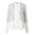 Shirts & Blouses For Women Striped Thin Style Woman Top Button Up Novelty 2025 Cute And Elegant Basic Premium Promotion Xl