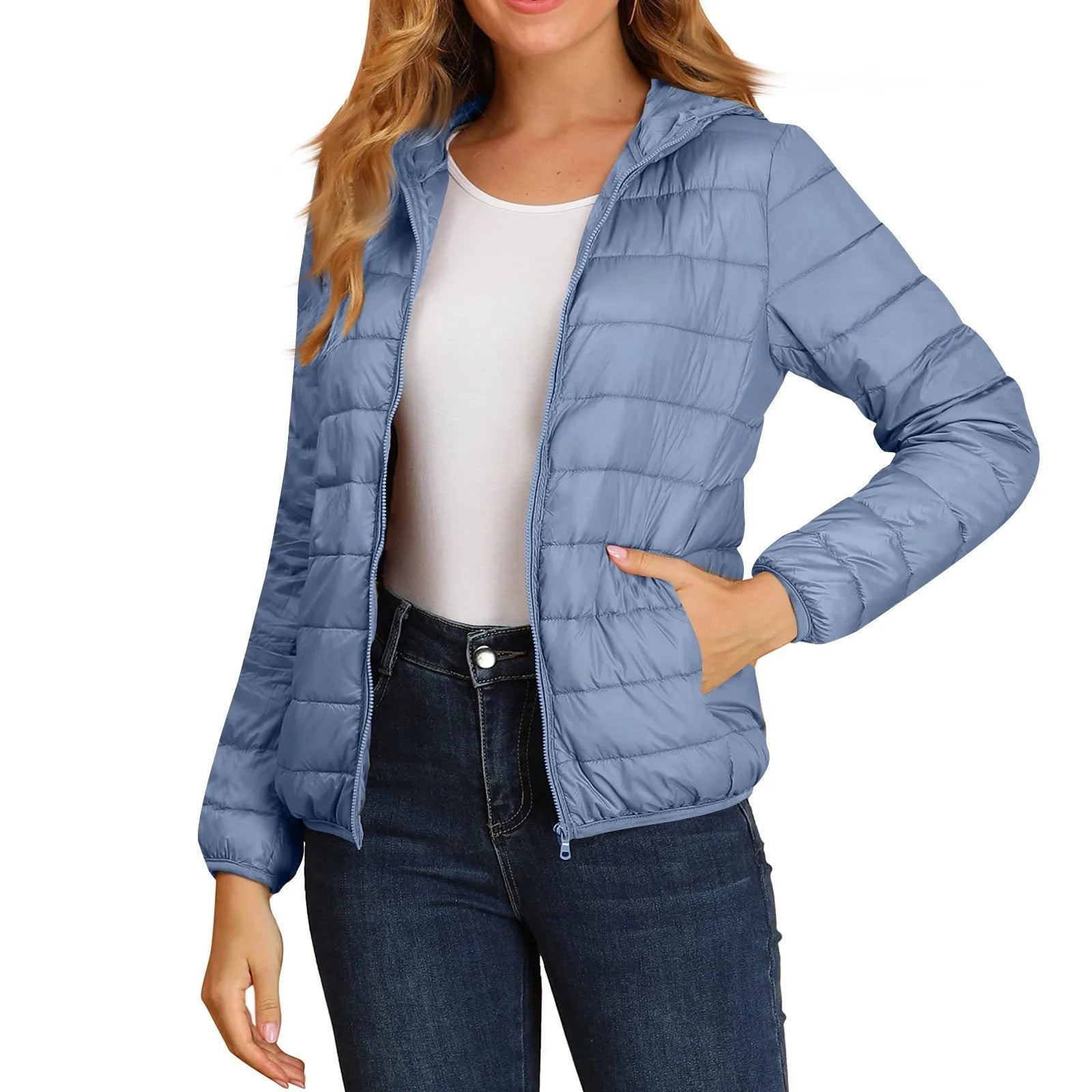 Women Puffer Jacket Plus Size 2025 New Spring Autumn Female Ultra Lightweight Packable Hooded Down Coats
