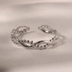 Stainless Steel Rings  Minimalist Geometric Hollow Ring Retro Fine Open Ring For Women Jewelry Non-fading High-quality Gifts New