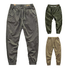 Cargo Pants Trousers for Men 2022 Casual Multi Pockets Stretchy Cuffs Thin Drawstring Elastic Waist Men Fitness Pants