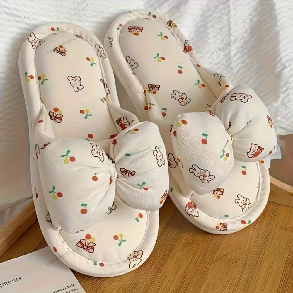 Slipper Women's Big Bow Slippers Cute Fun Slipper for Indoor Outdoor Comfort Support Sweet Soft-soled Sandals Breathable