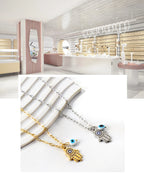 Evil Eye Pendant Necklaces For Women Girls Trending Gold Plated Layer Chain Choker Necklace Jewelry Birthday Gifts Free Shipping