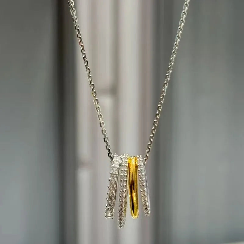 Necklacef Flower Love Original High Quality Jewelry Luxury Brand Crystal Exquisite Pendant Crystal Party Gift for Women