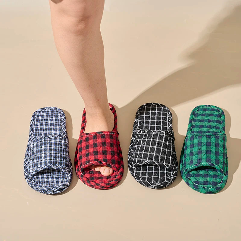Women Slippers Lightweight Home Shoes Antislip Soft Indoor Fabric Slippers