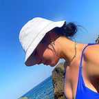 Bucket Hat Women Men Anti-UV Beach Sun Hat Summer Sunscreen Panama Hat Outdoor Foldable Portable Fisherman Cap