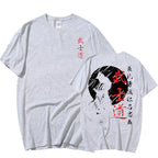 Japan Samurai Spirit T Shirts for Men Japanese Style Back Print Loose Oversized Tops T-shirt Bushido Male Gifts Tee
