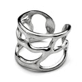 Irregular Hollow Ring For Women Metal Texture Waterproof Daily Simple Stylish Silver Color Rings Stainless Steel Finger Jewelry