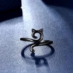 Adjustable Size Yarn Ring Cat Ears Crochet Ring Beginner Knitting Crocheting Loop Thread Wrapped Rings Tension Regulator Tool