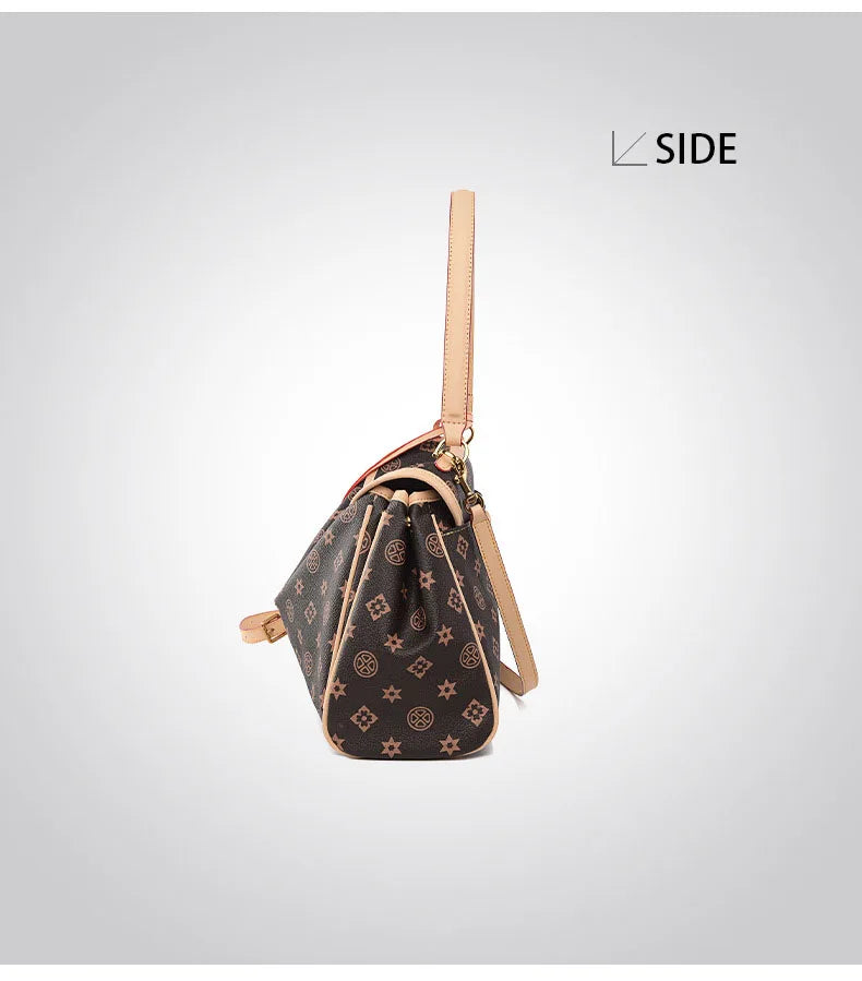 Ladies' tote bag, European and American retro handbag, printed underarm bag, fashionable commuting crossbody bag
