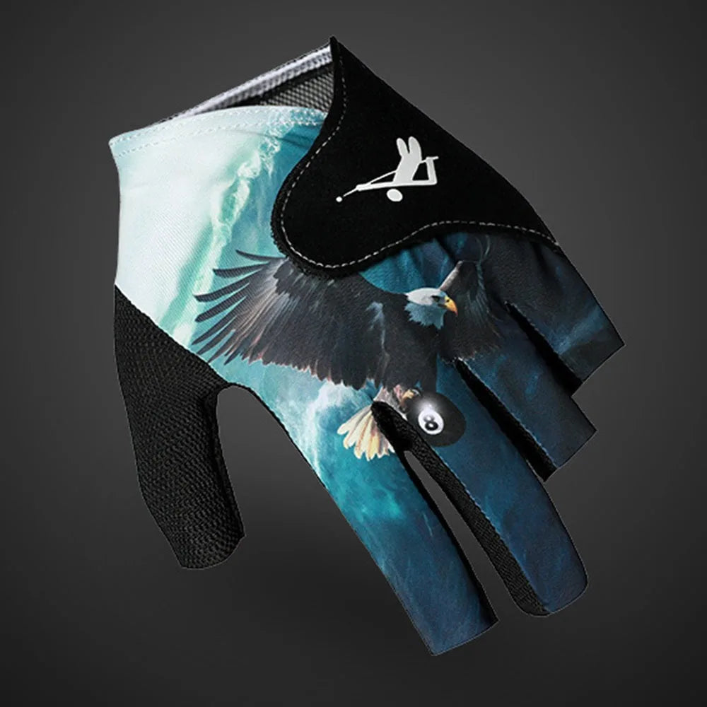 Portable Left Hand Billiards Glove Elastic Non Slip Half Fingers Glove Breathable Billiard Training Gloves Fitness Accessories