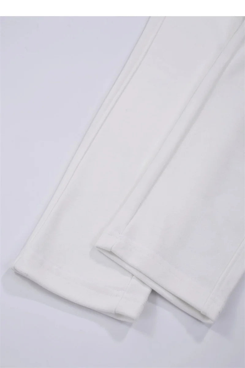 Streetwear Women Cotton Straight Pants High Waist Drawstring Sweatpants Loose Casual Trousers Female Autumn Winter Sport Pants