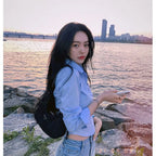 Blouse Woman New Collection 2025 Silk Korean Style Black Sexy Blue Satin Shirt for Women White Crop Top Long Sleeve Chiffon Hot