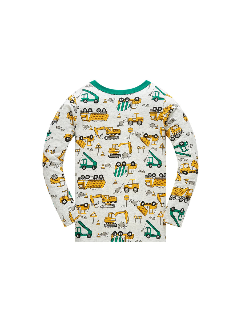 Pajamas Set for Boys 100% Cotton Full Print Excavator Kids Pjs Long Sleeve Elastic Cuffs Soft Sleepwear For Age 1-8 Years