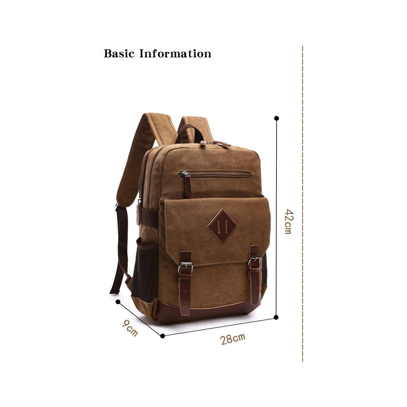 Men's Backpack Vintage Canvas Backpack Men's Travel Bags Large Capacity Backpack Laptop Backpack Bag High Qualit School Bag NEW