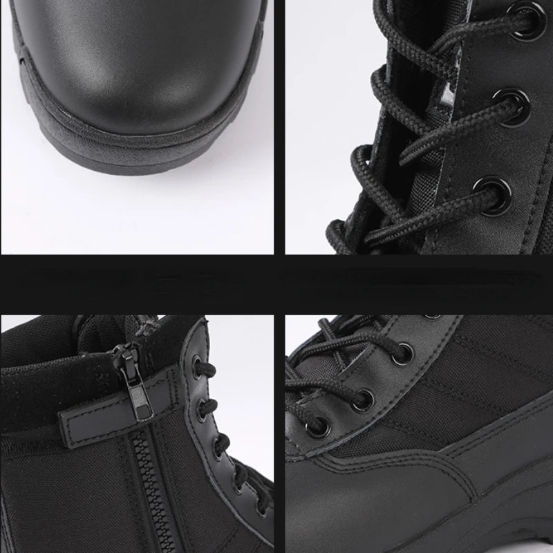 Outdoor Men Hiking Boots Black High Top Desert Boots Unisex Platform Ankle Boot Comfortable Wear-Resistant Men Working Boots New