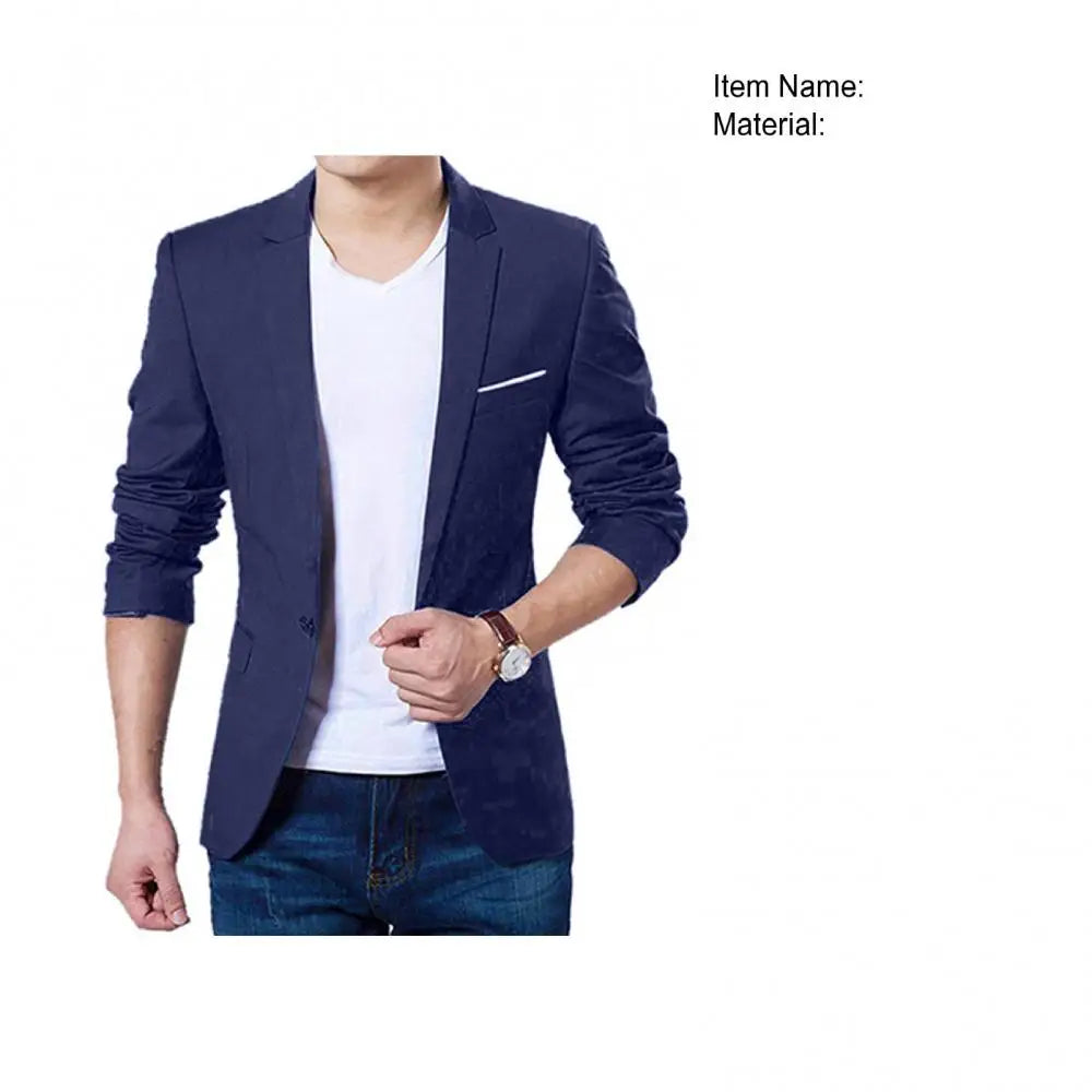 Men Formal Business Suit Coat One Button Black Blue Red Men Slim Fit Fashion Suit Jacket Casual Suit Men Clothing