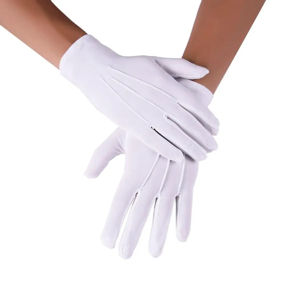 New Soft White Cotton Gloves Thin Hand Moisturising Formal Cotton Gloves Etiquette Jewelry Inspection Driving Gloves