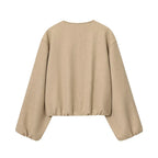 MUJER Red Zipper Bomber Jackets for Women Soft Cropped Jackets Woman 2025 Long Sleeve Woman's Sports Jacket New in Outerwears
