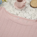 Fashion Knitted Female Pajamas Set Home Clothes Breathable Simple Comfortable Sleepwear Lounge Wear Elegant Casual Pyjamas Suit