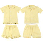 Wholesale 1-12 Years Kids Pyjamas 100% Cotton Plaid Seersucker Soft Sibling Outfits Pjs Loungewear Baby Boys Girls Pajamas Sets