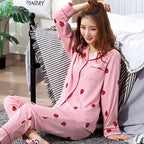 Spring/Autumn New Arrivals: Minimalist Fashion Pyjamas for Women Long-Sleeved Casual Teenage Girls' Sleepwear Homewear Sets