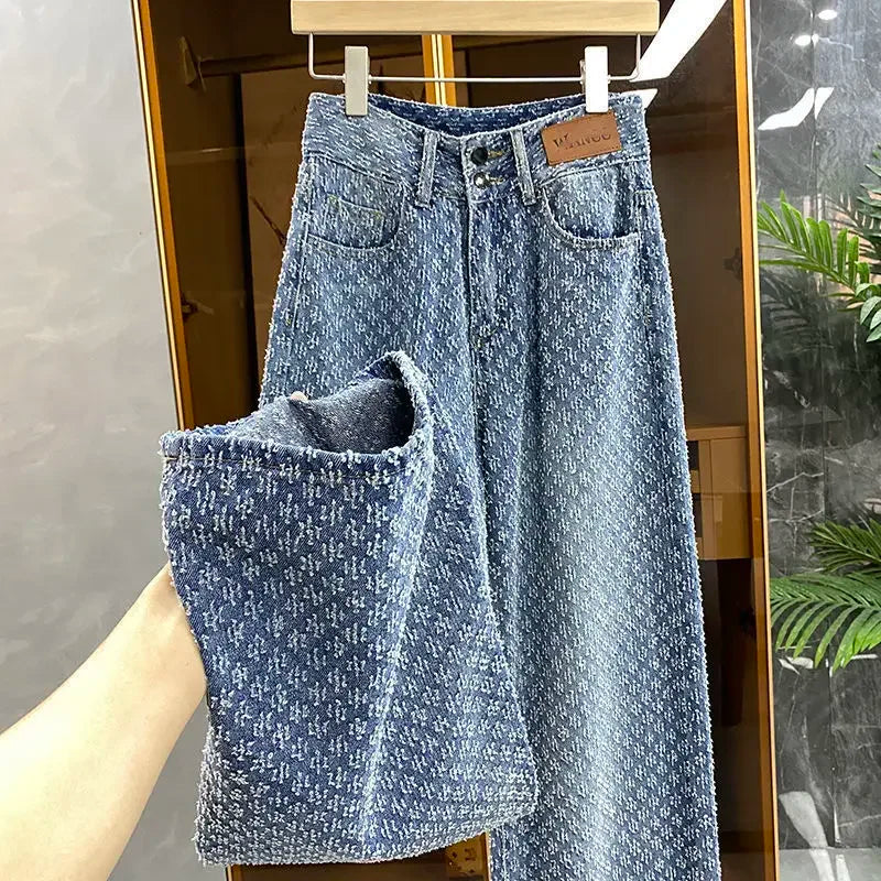 Jeans Women Spring Summer Straight Leg Jeans Women New Design Sense for Women Loose Fitting High Waisted Wide Leg Pants