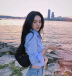 Blouse Woman New Collection 2025 Silk Korean Style Black Sexy Blue Satin Shirt for Women White Crop Top Long Sleeve Chiffon Hot