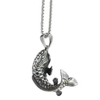 Fortune Koi Fish Necklace for Men Women Good Luck Wealth Retro Jumping Carp Pendant Stainless Steel Jewelry Best Gifts