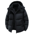 Men’s Winter Puffer Jacket Cotton Padded Warm Hooded Windbreaker Coat Outdoor Casual Thick Parka for Cold Weather Streetwear