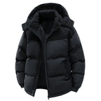 Men’s Winter Puffer Jacket Cotton Padded Warm Hooded Windbreaker Coat Outdoor Casual Thick Parka for Cold Weather Streetwear