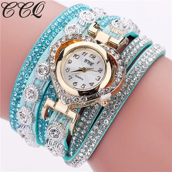 Gorgeous Women'S Diamond Inlaid Watch Retro Sparkling Crystal Bracelet Multiple Exquisite Dials Simulated Quartz Watch For Women