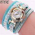 Gorgeous Women'S Diamond Inlaid Watch Retro Sparkling Crystal Bracelet Multiple Exquisite Dials Simulated Quartz Watch For Women