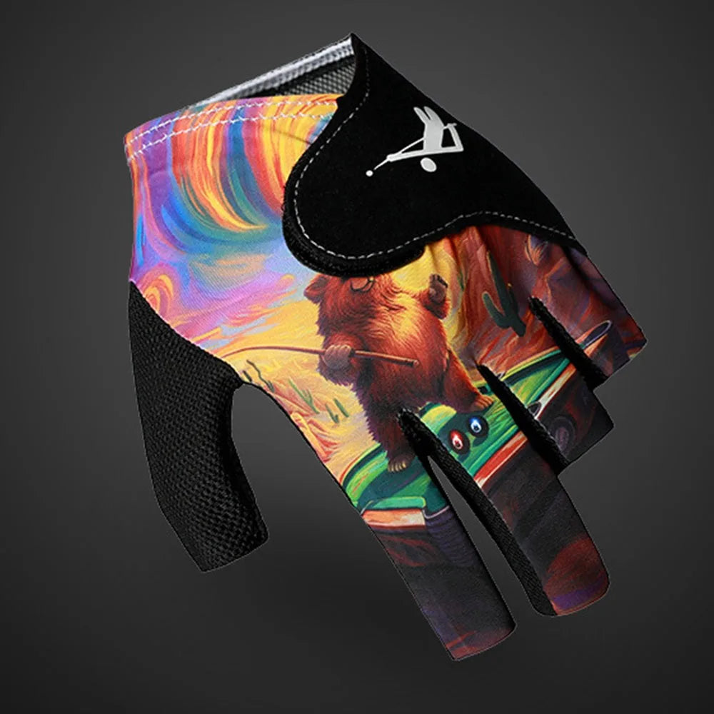 Portable Left Hand Billiards Glove Elastic Non Slip Half Fingers Glove Breathable Billiard Training Gloves Fitness Accessories