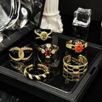 Finger Ring With Ancient Style Dark And Fashionable Personality Drop Glazed Ring Niche Design Temperament Fashionable Jewelry