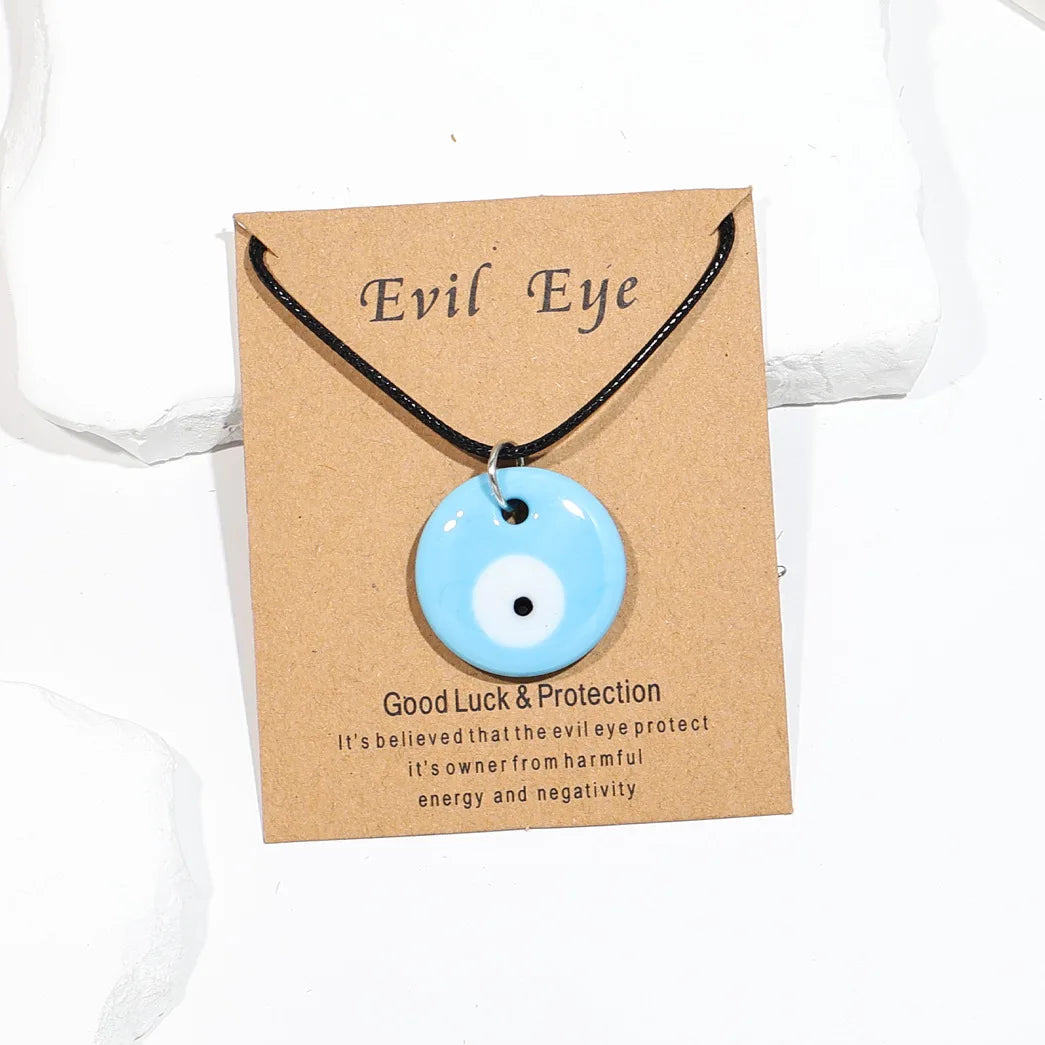 Classic Turkish Necklace Evil Eye Hand Chain for Women Lucky Demon Eyes Card Necklace Men's Love Jewelry Accessories Party Gif