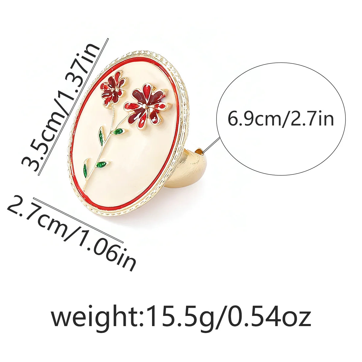 Vintage Exquisite and Elegant Carved Colorful Ring