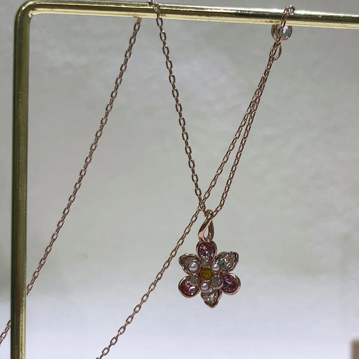 Necklacef Flower Love Original High Quality Jewelry Luxury Brand Crystal Exquisite Pendant Crystal Party Gift for Women